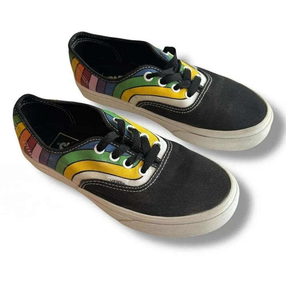 Vans Authentic Refract Rainbow Stripe Unisex Sneakers Size 5.5 Multicolor